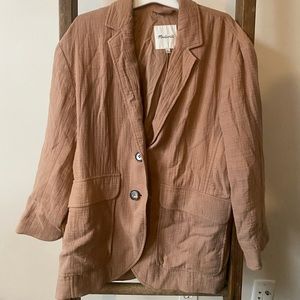 Cotton linen blend Madewell Relaxed Larsen Blazer